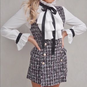 Tweed shirt and dress set